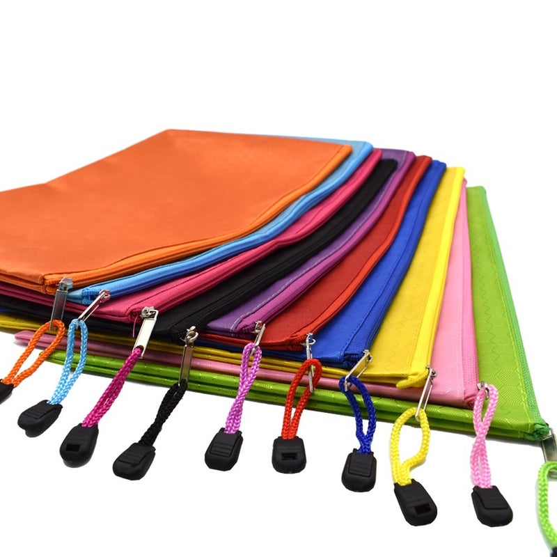 Renashed 10Pcs A4 Waterproof Zipper File Bags Football Pattern Office Document Bags Students Files Category Bag 10 Color - Image 2